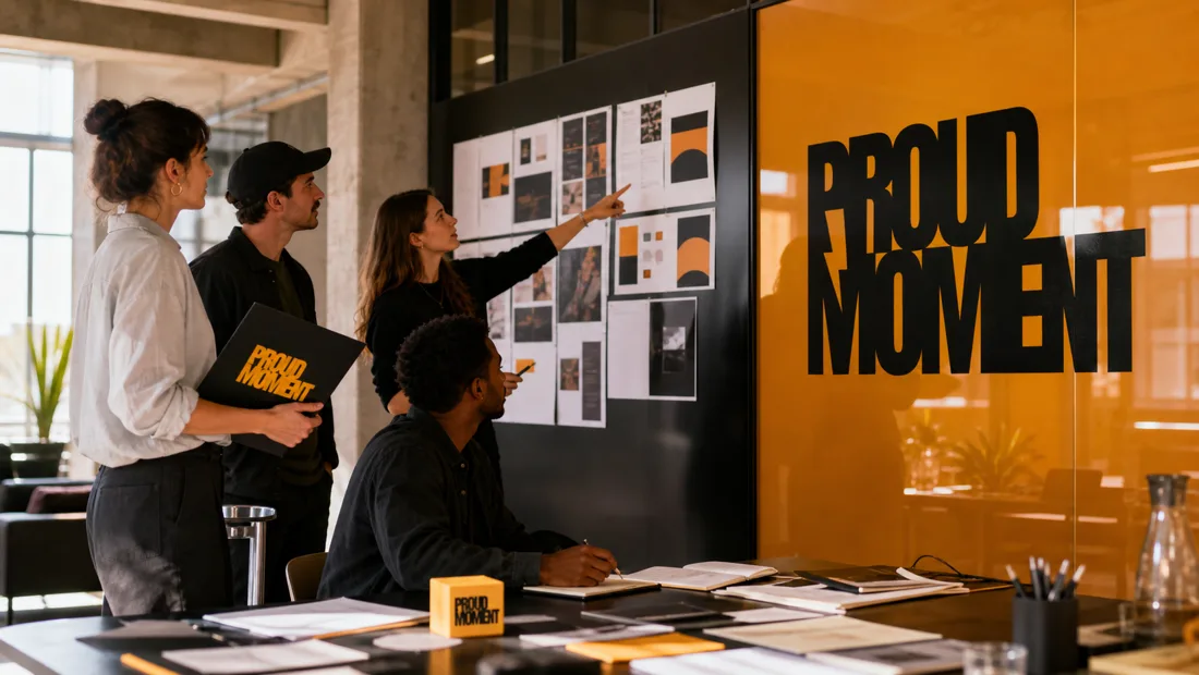 Proud Moment studio wall in use
