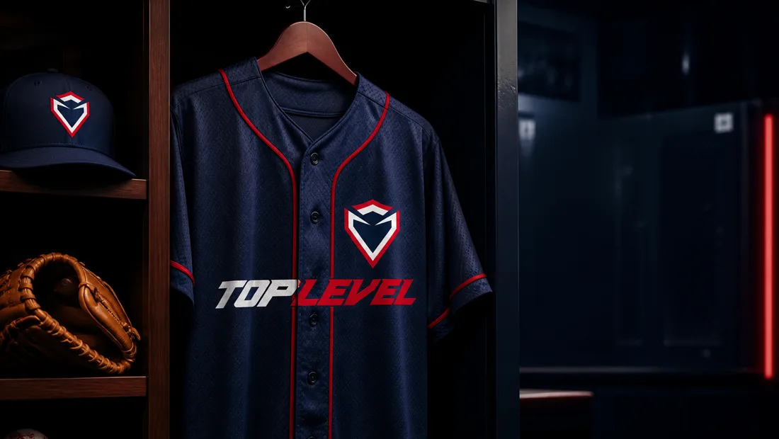 TopLevel jersey and cap in the locker room