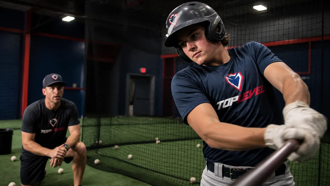 TopLevel athletes in the batting cage