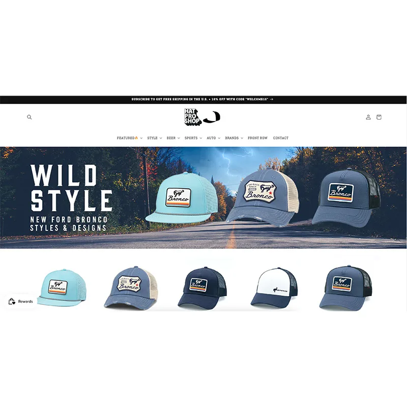 Hat Pro Shop webstore design — Wild Style Ford Bronco collection