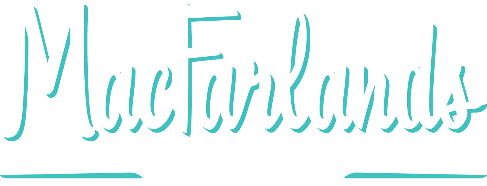 MacFarlands Events logo, reversed