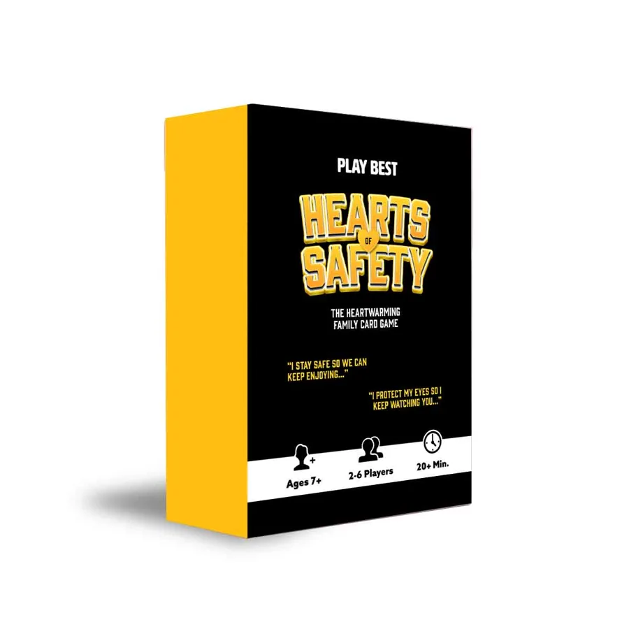 Hearts of Safety — family card game box render