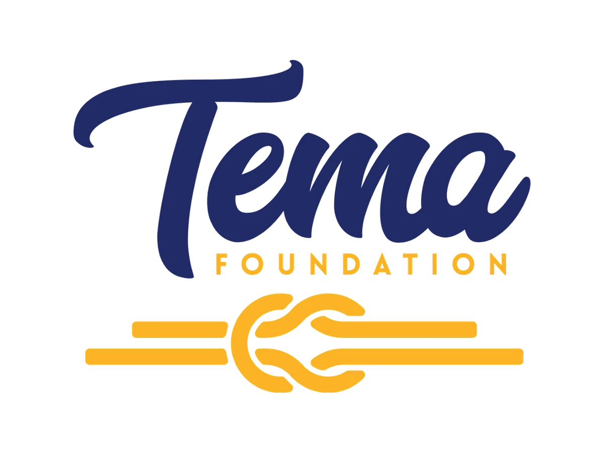 Tema Foundation social lockup with the knot