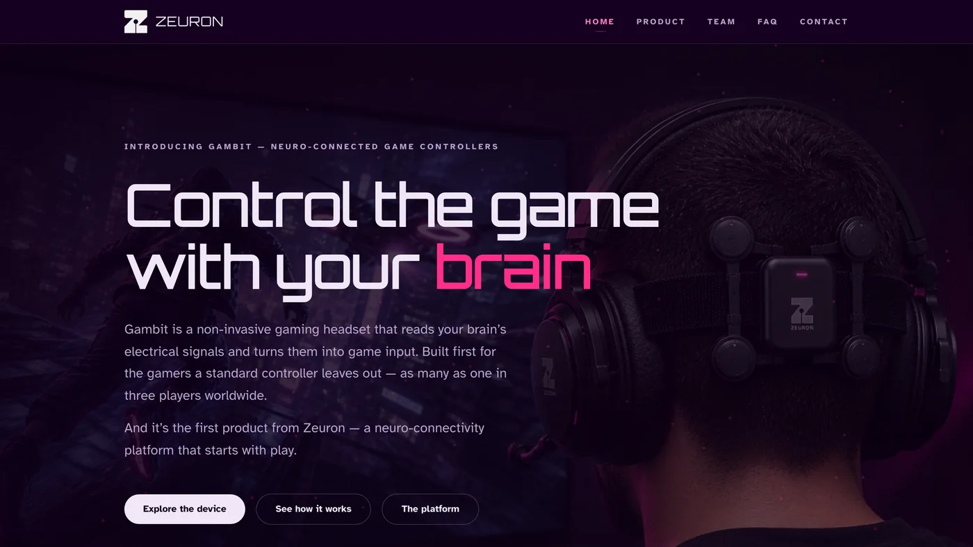 zeuron.io — website designed and built by Toy Dinosaur